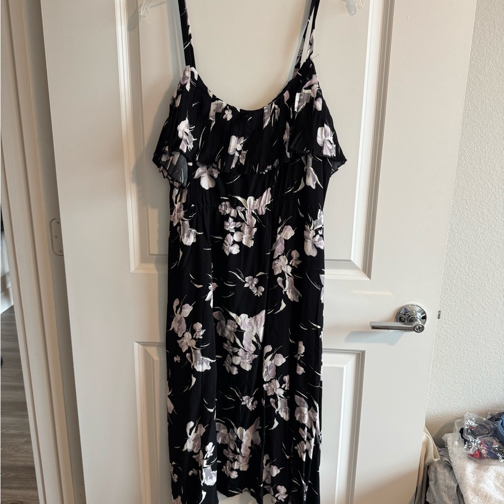 Leith Black and White Floral Dress